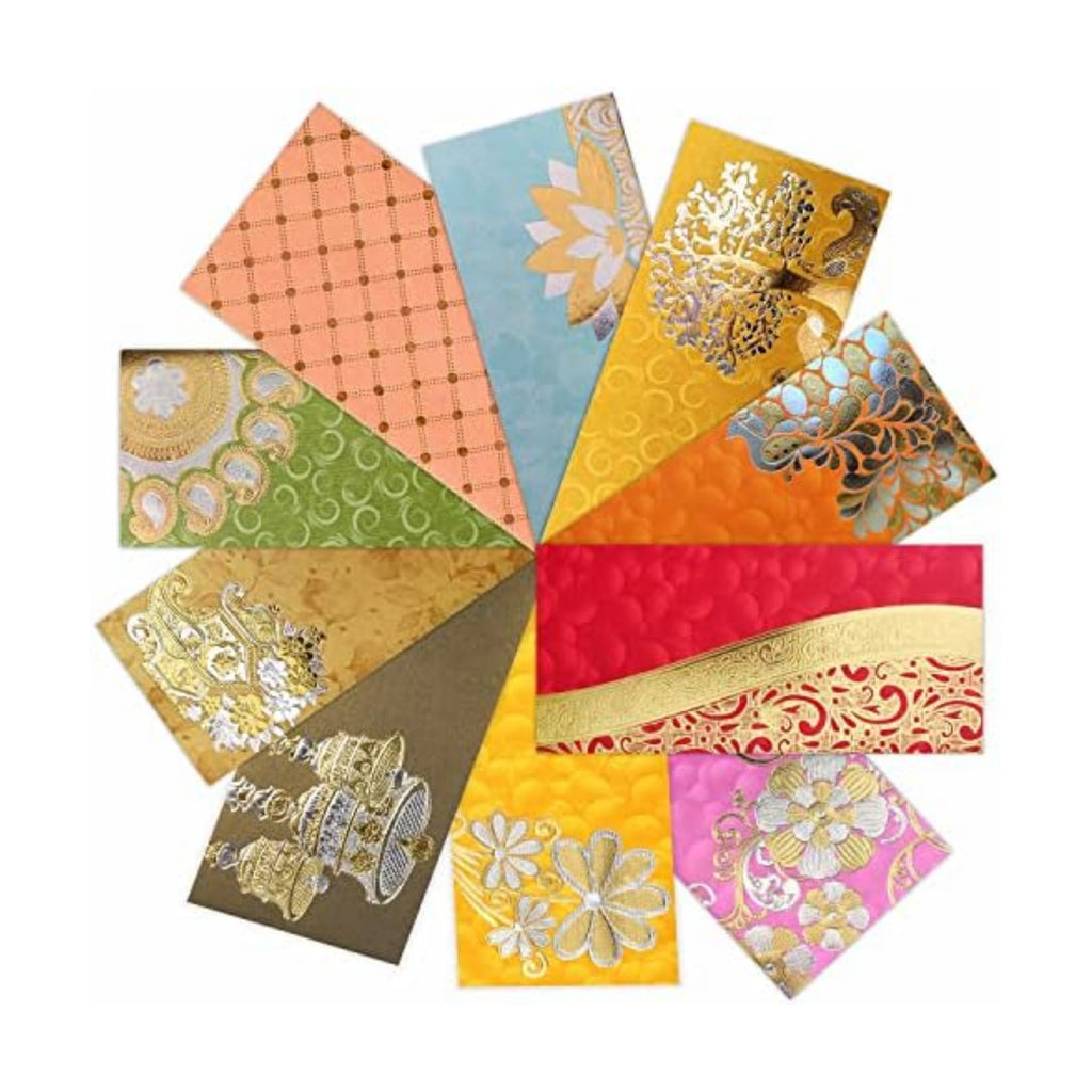 PARTH IMPEX Shagun Gift Envelope (Pack of 10) Assorted Color Designs