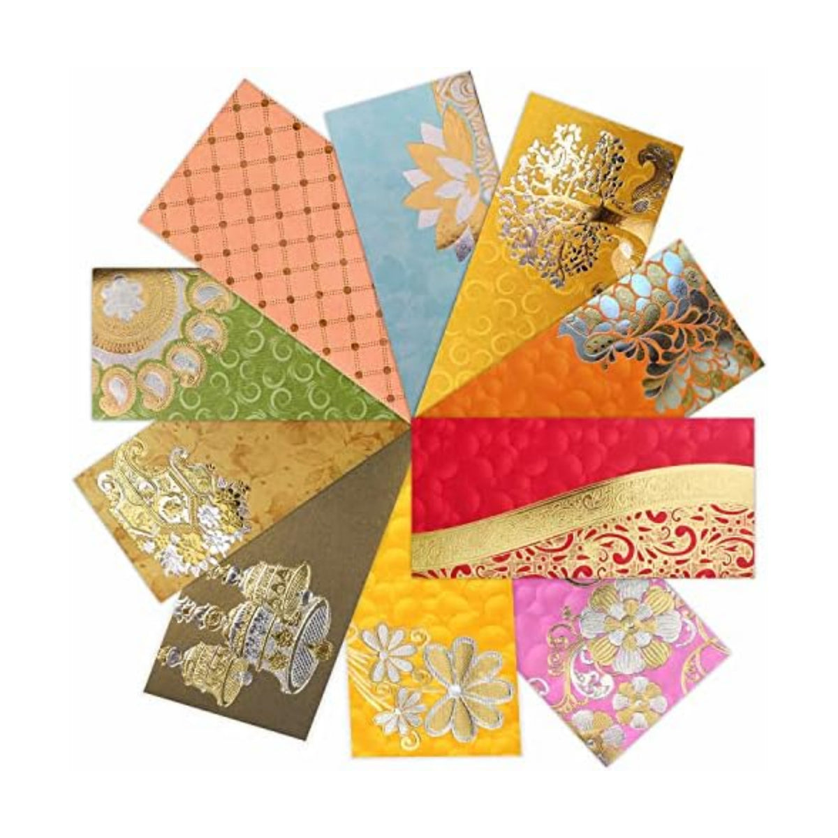 PARTH IMPEX Shagun Gift Envelope (Pack of 10) Assorted Color Designs