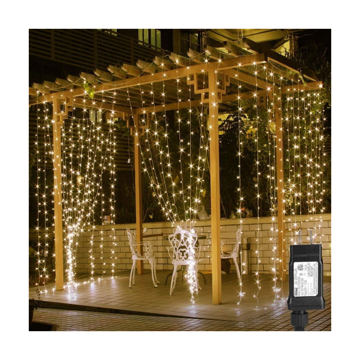 Lighting EVER 306 LED Curtain Lights, 10×10 ft Plug in Hanging Fairy Lights