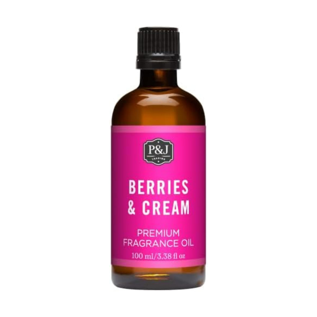 P&J Trading Fragrance Oil | Berries & Cream Oil 100ml - Candle Scents for Candle Making, Freshie Scents, Soap Making Supplies, Diffuser Oil Scents