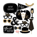 Mr. and Mr. - Gold - Gay Wedding Photo Booth Prop Kit, DIY Props - 20pc