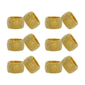COTTON CRAFT Glitz Handmade Beaded Napkin Rings - Set of 12 - Gold