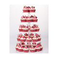YestBuy 5 Tier Round Acrylic Cupcake Tree Tower Display Stand Display for Pastry Wedding Birthday Party (5 Tier Round (4" Between 2 Layers))