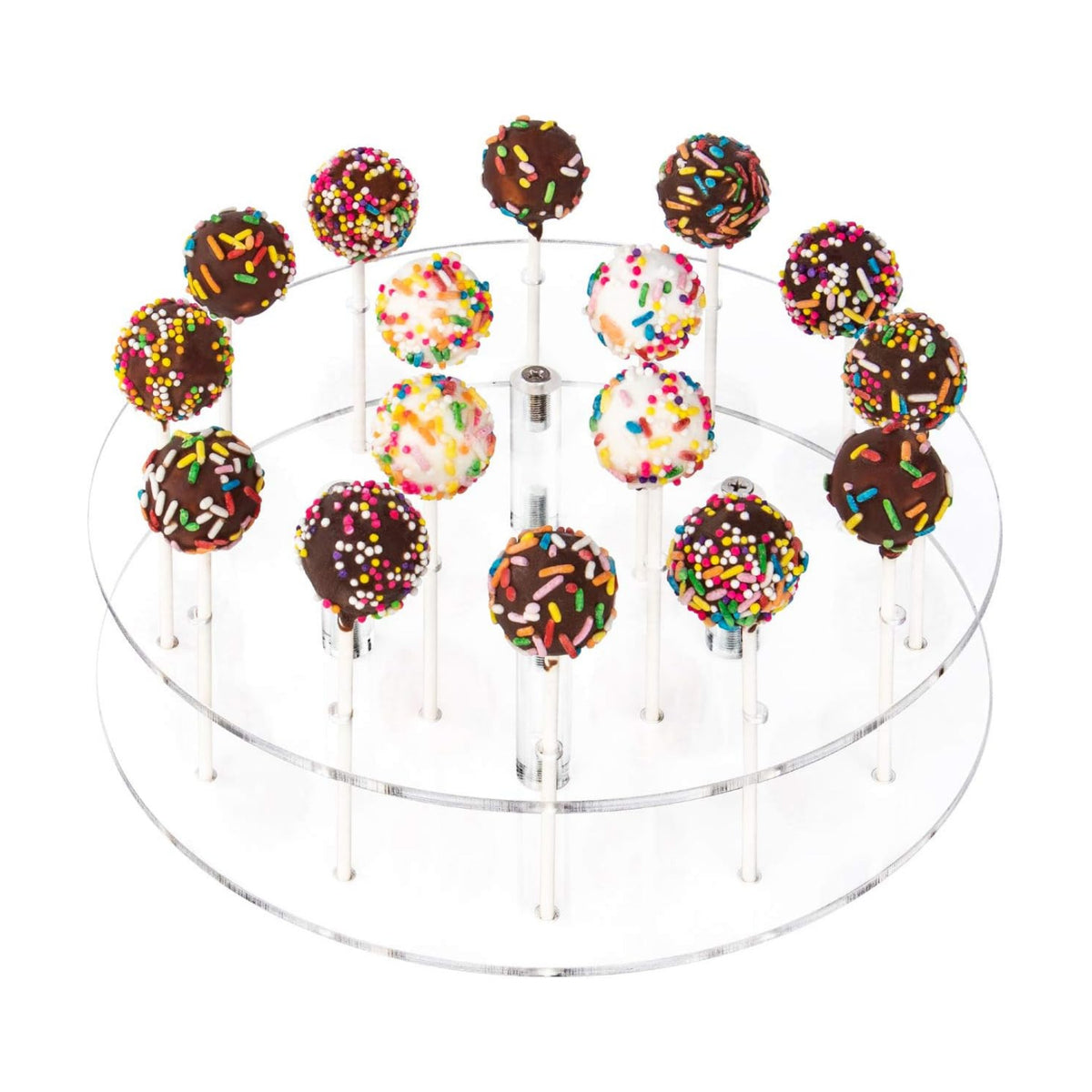 YestBuy Cake Pop Display Stand, 16 Hole Cake Pop Holder , Lollipop Holder for Weddings, Birthday Parties, Anniversaries Gift, Candy Decorative (Clear)