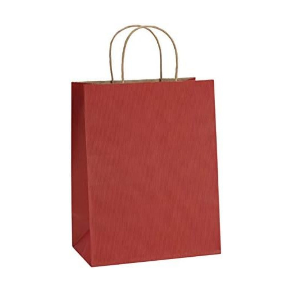 BagDream Medium Gift Bags with Handles 8x4.25x10.5 Inch Red 25 Pack