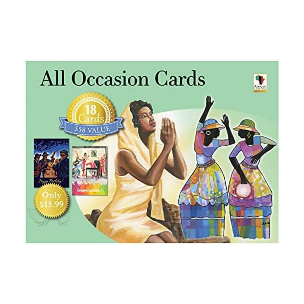 African American Greeting Cards Assortment Box – 18 All-Occasion Christian Greeting Cards with Envelope - Birthday, Encouragement, Get Well, Anniversary, Sympathy, Congratulations, Mother's Day & More