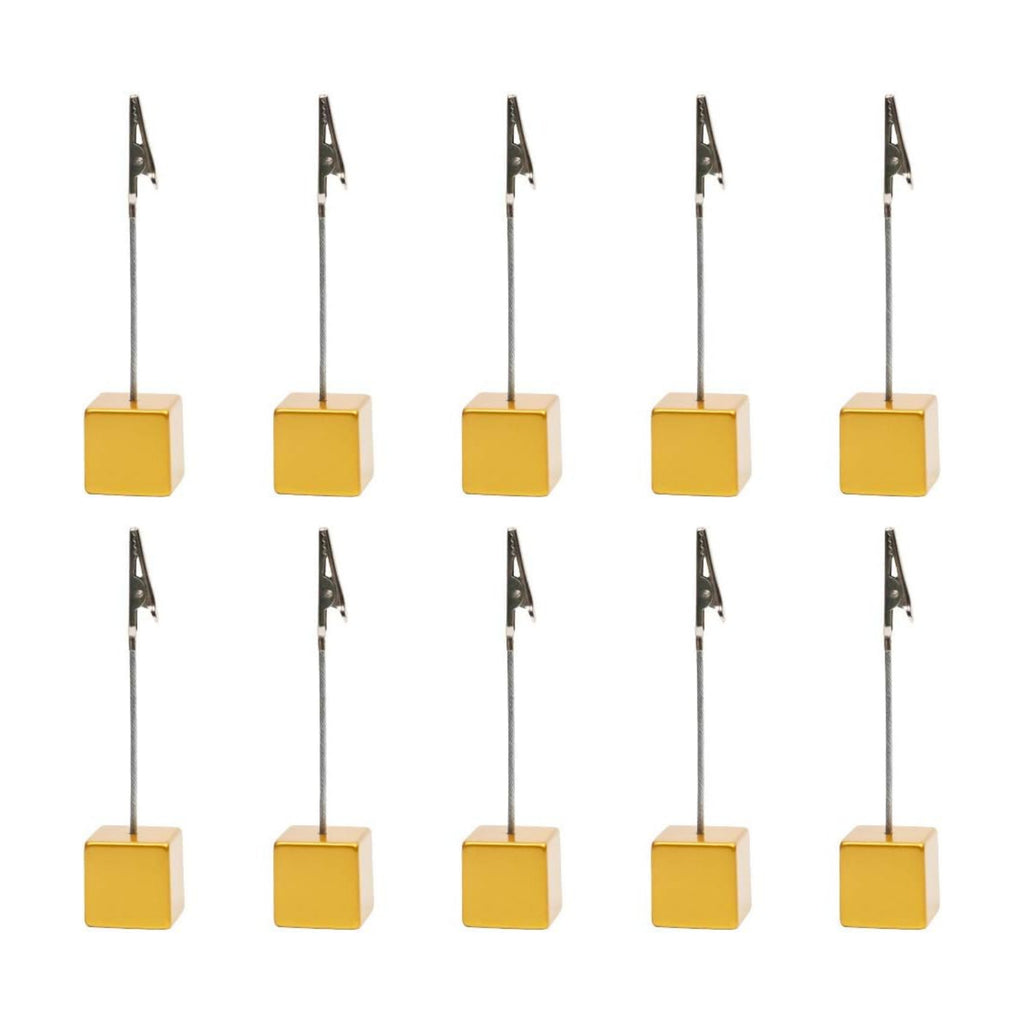 10pcs Table Number Holder Name Place Card Holder Memo Clip Holder Stand Note Holder Pictures Card Paper Menu Clip (Gold)