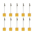 10pcs Table Number Holder Name Place Card Holder Memo Clip Holder Stand Note Holder Pictures Card Paper Menu Clip (Gold)