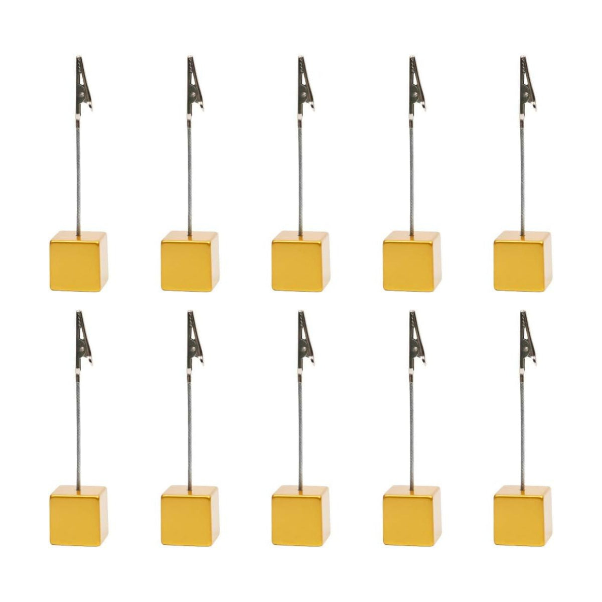 10pcs Table Number Holder Name Place Card Holder Memo Clip Holder Stand Note Holder Pictures Card Paper Menu Clip (Gold)