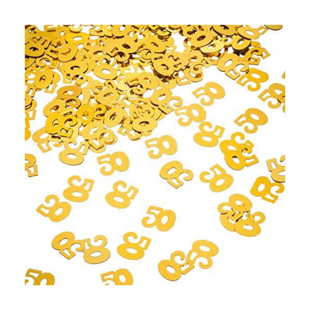 Willbond 2 Bags 1400 Pcs Gold 50th Confetti, 50th Birthday Table Confettis