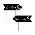 Big Dot of Happiness Black Wedding Reception Signs - Wedding Sign Arrow - Double Sided Directional Yard Signs - Set of 2 Reception Signs