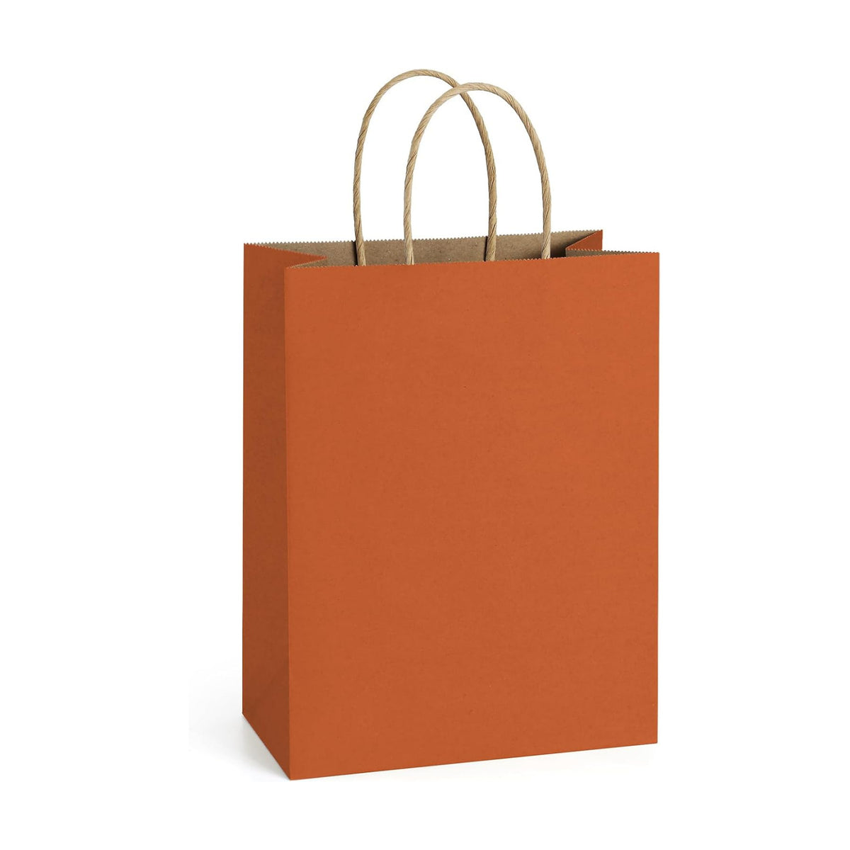 BagDream Medium Gift Bags with Handles 8x4.25x10.5 Inch Orange 100 Pcs Bulk