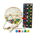 MR CHIPS 11" (Inch) Tall Professional Bingo Set with Steel Cage, Everlasting 7/8” Balls, Master Board for Balls - Luxury Gold Color