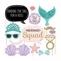 Mermaid Bridal Shower Photo Booth Prop Kit, DIY Cardstock Props - 20pc