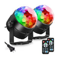 Luditek 2-Pack Sound Activated Party Lights with Remote, Disco Ball Strobe