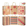 JOYIN 24 PCS Christmas Kraft Gift Bags for Present Wrapping, Holiday Paper Goody Gift Treat Candy Bags for Xmas Decor Supplies Classrooms Wedding and Party Favors (9" x 7.3" x 3.3")