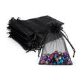Wudygirl 100 PCS 5"x7" Organza Bags Black Gift Bags with Drawstring