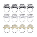 Glitter Happy New Year Headband Tiara, 12Pcs New Years Eve Supplies