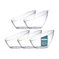 5 Pack Clear Angled Plastic Serving Bowls Disposable for Party Table 8oz