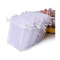 Hopttreely 100PCS Premium Sheer Organza Bags, White Wedding Favor Bags with Drawstring, 4x4.72 Jewelry Gift Bags for Party, Jewelry, Christmas, Mother's Day, Festival, Bathroom Soaps, Makeup Organza Favor Bags