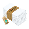 Ruvanti Cloth Napkins Set of 12, Cotton Enrich 18”x18” - White