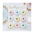 Ginger Ray Gold Foiled Treat Yourself Donut Wall Party Display Fits 9 Doughnuts, White,42cm x 32cm