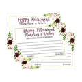 Hadley Designs 25 Floral Retirement Party Advice, Well Wish Card for Men or Women, Decoration Happy Retiree Celebration Gift, Bucket List Wish Jar and Personalized Retired Centerpiece
