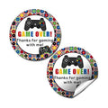 Video Game Thank You Stickers, 40 Pack 2-Inch Game Over Gamer Labels for Birthday Party Favors, Goodie Bags & Envelope Seals, Made in USA by Amanda Creation