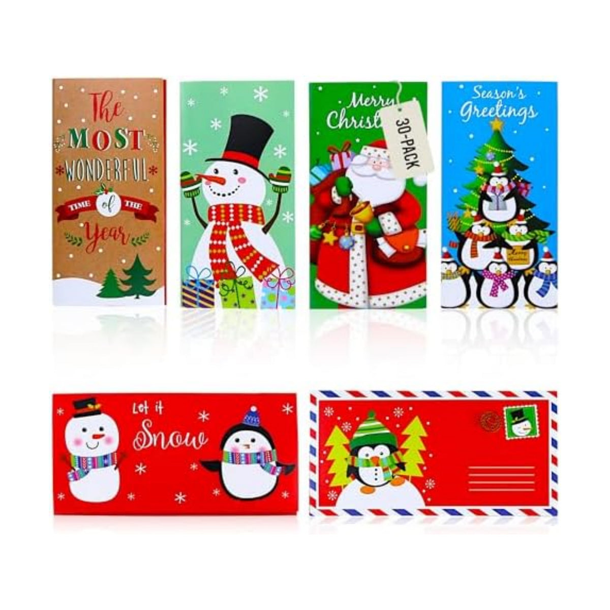 Iconikal 30-Pack Christmas Gift Card Money Holders