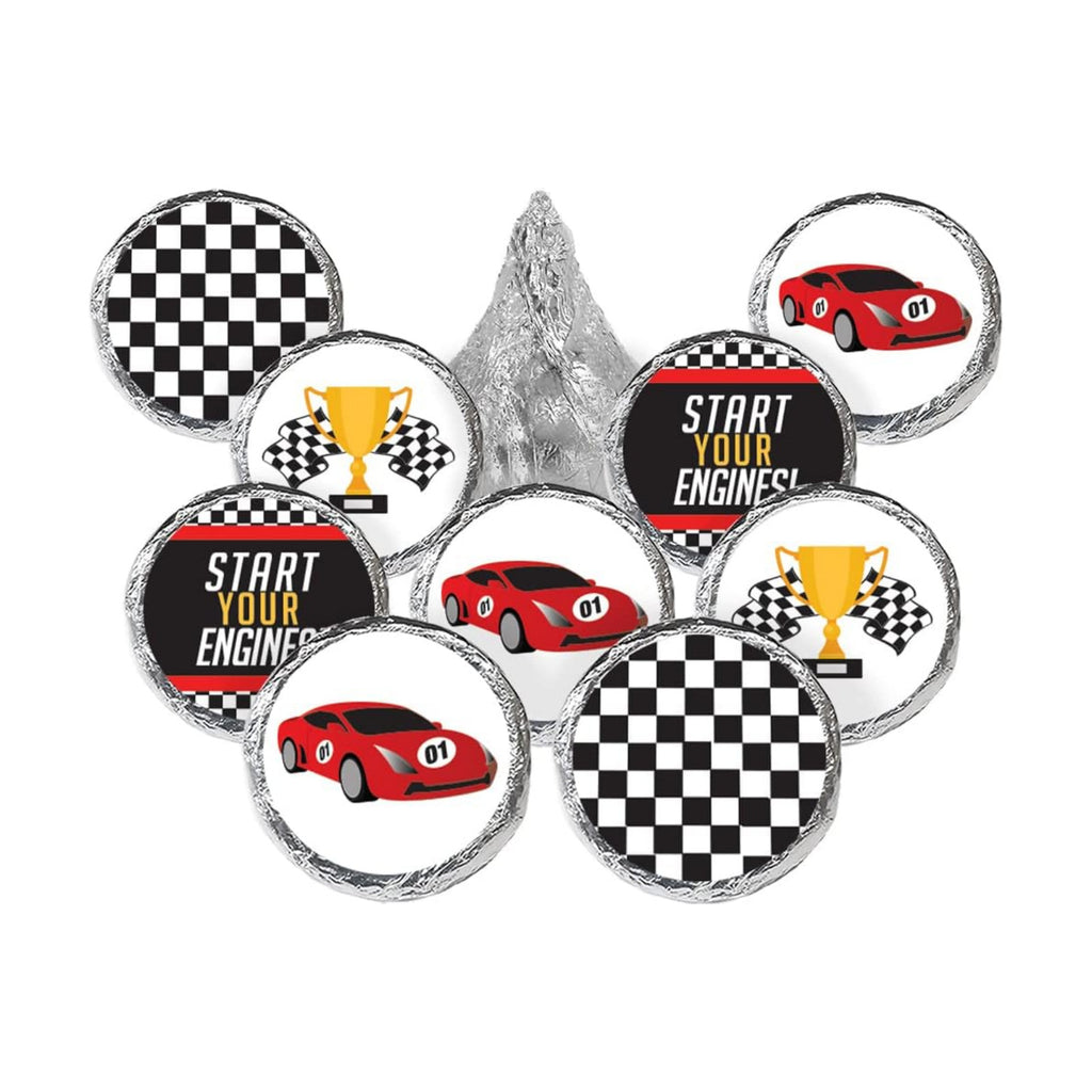 Race Car Birthday Kiss Stickers, 180 Count