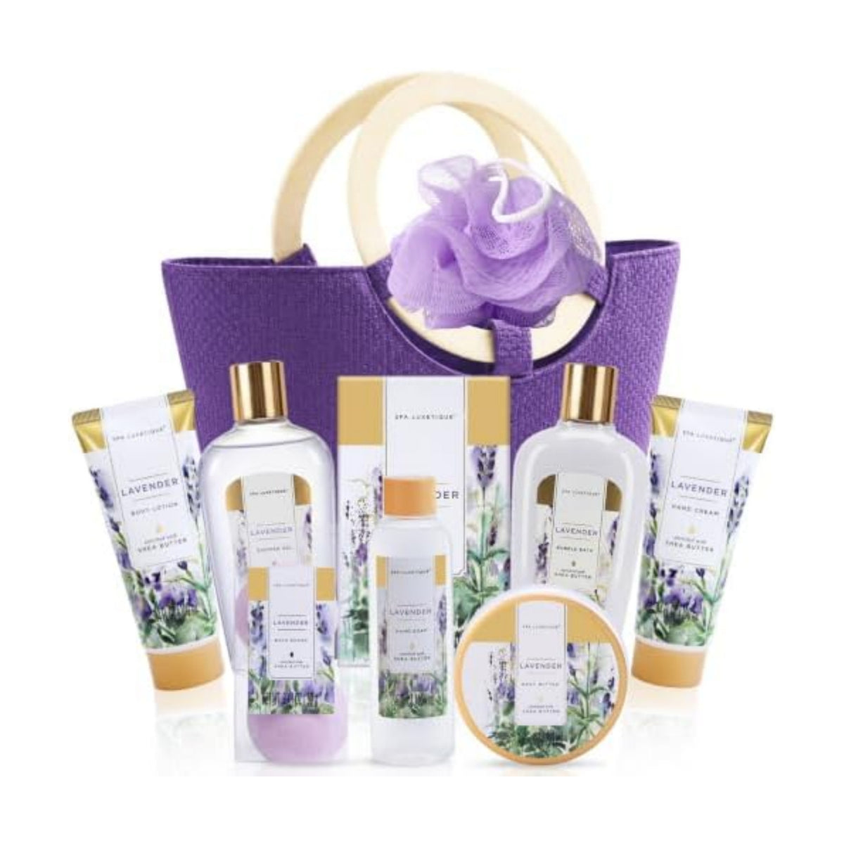 Spa Luxetique Lavender 10pc Gift Baskets Birthday Gifts for Women