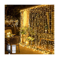 JMEXSUSS 300 LED Remote Control Curtain Lights, Plug in Fairy Curtain Lights Outdoor, Window Wall Hanging String Lights for Bedroom Indoor Dorm Backdrop Wedding Party Patio Christmas Decor, Warm White