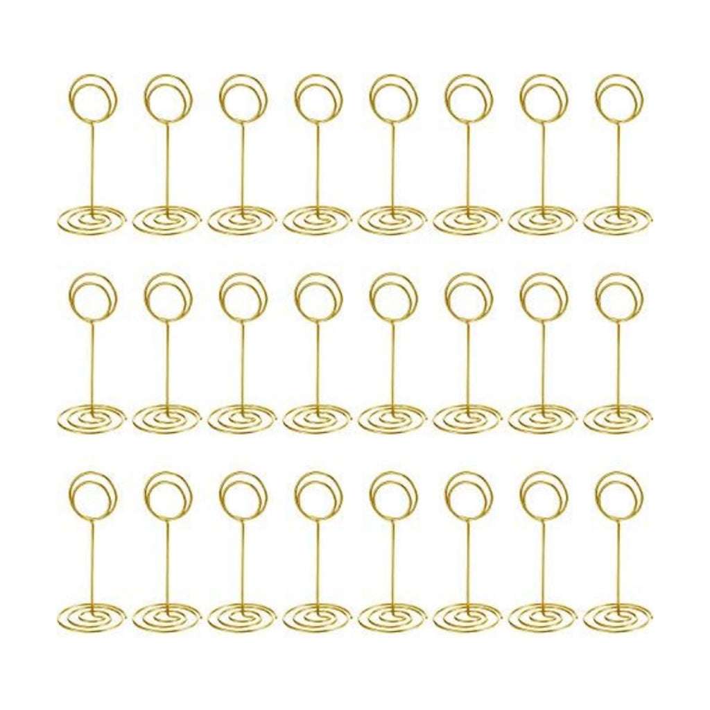 TecUnite 24 pcs 3.35 Inch Picture Clips Table Place Photos Card Holder Gold