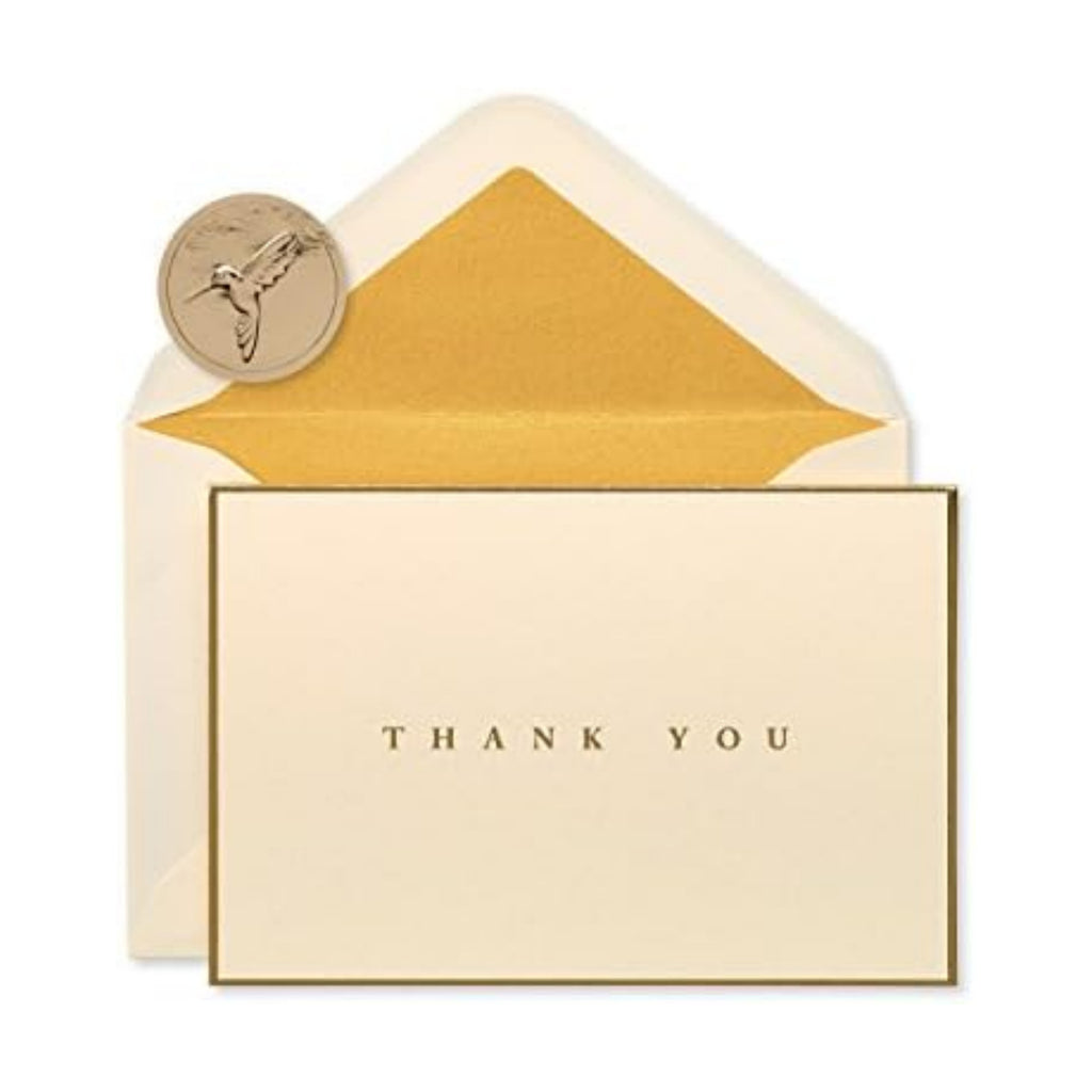 Papyrus Thank You Cards with Envelopes, Gold Border (16-Count)