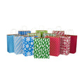 Hallmark 13" Large Gift Bag Assortment, Holiday Icons (12 Paper Gift Bags in Assorted Designs for Hanukkah or Christmas | Stripes, Polka Dots, Snowflakes, Christmas Trees)