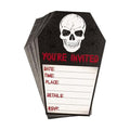 Juvale Halloween Invite Cards - 60 Pack 4.6 x 7 In Coffin Shape Black Retro - Fill-In Skull Design & Envelopes With RSVP - Party Invites & Horror Halloween Invitations