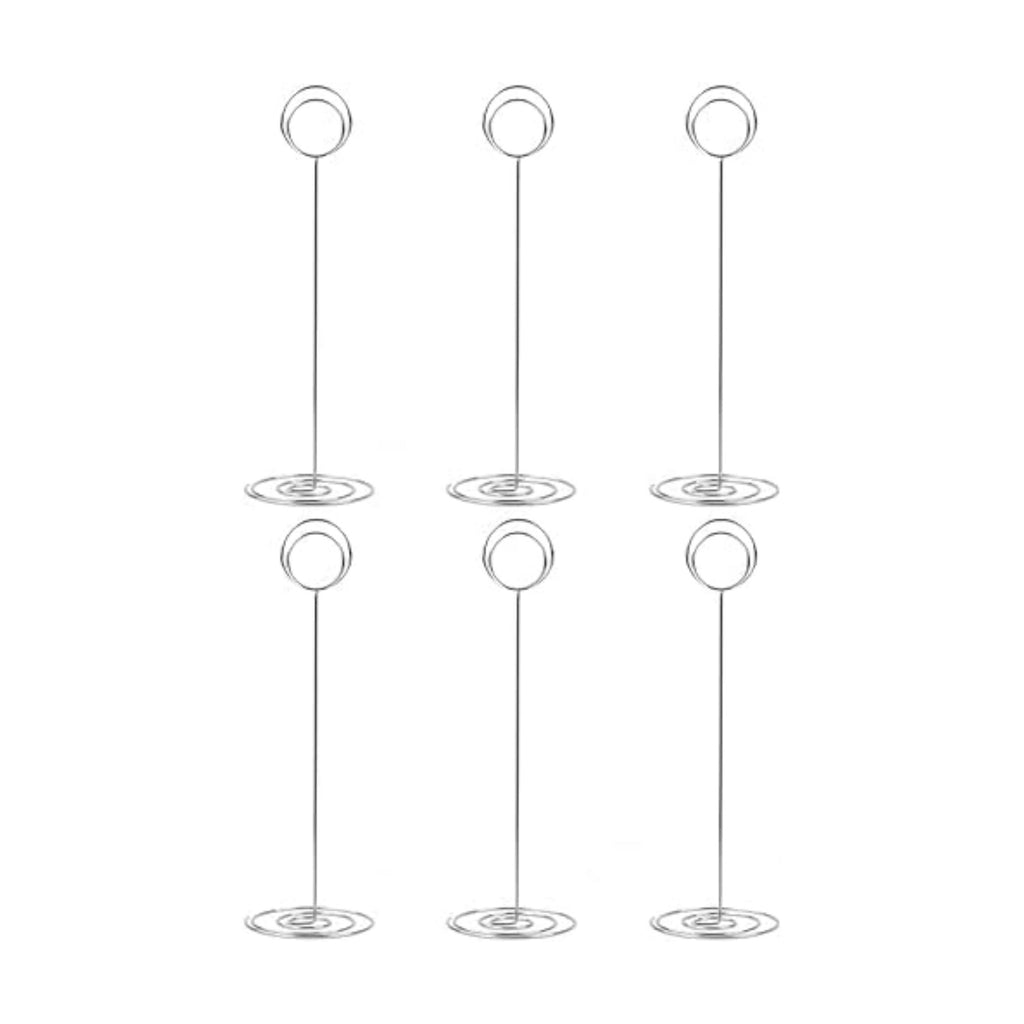 10 Pack 8.75 inch Tall Table Number Holders Place Card Holder Table Picture Holder Wire Photo Holder Clips Picture Memo Note Photo Stand (Silver)
