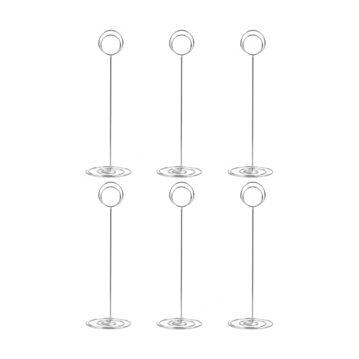 10 Pack 8.75 inch Tall Table Number Holders Place Card Holder Table Picture Holder Wire Photo Holder Clips Picture Memo Note Photo Stand (Silver)