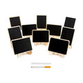 DSTELIN 10 Pack Mini Chalkboards Signs with Easel Stand, Small Rectangle Chalkboards Blackboard, Wood Place Cards for Weddings, Birthday Parties, Message Board Signs and Event Decoration