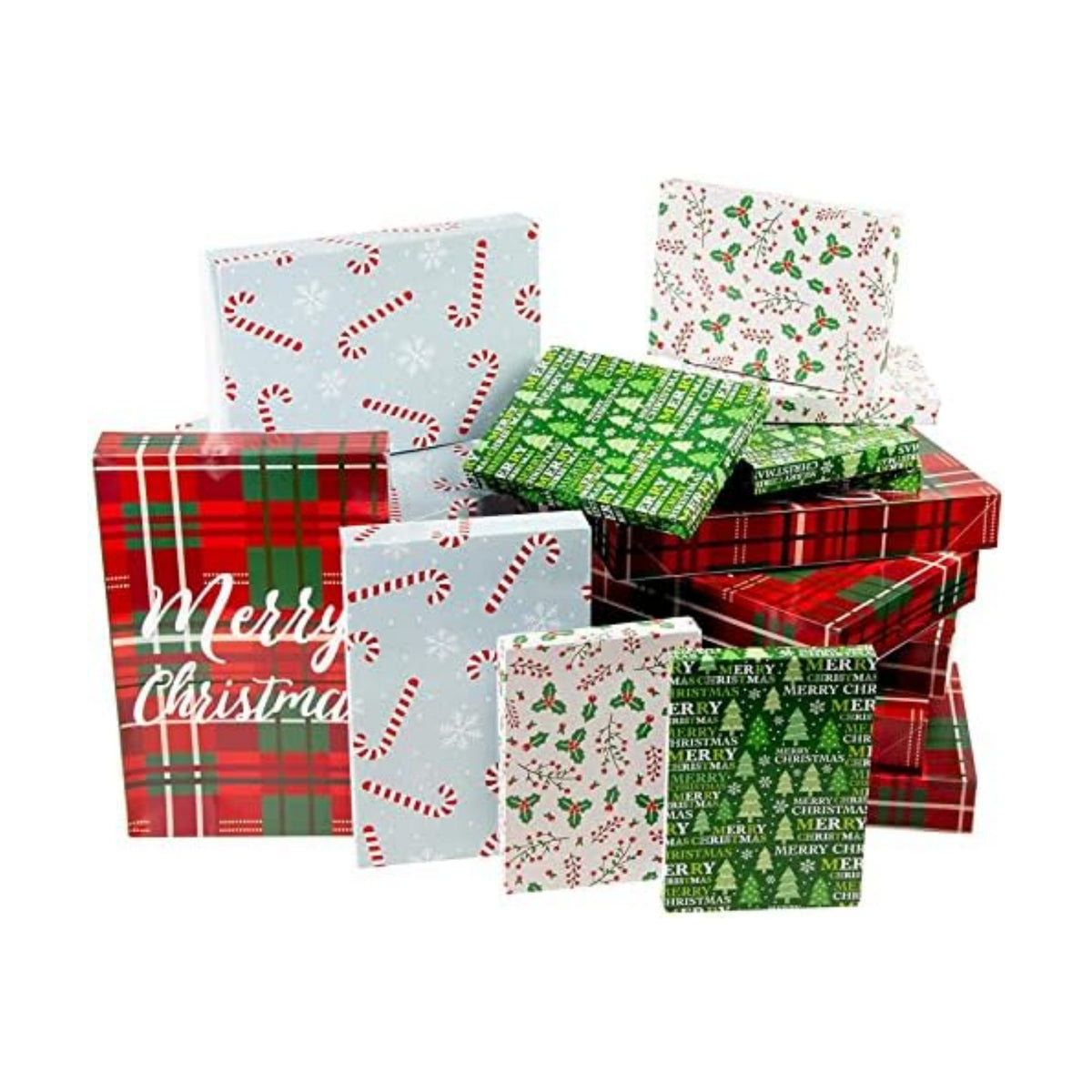 Juvale Gift Boxes with Lids - Vibrant Festive Designs & Gift Boxes for Presents - Pack of 24, 4 Designs, 3 Sizes