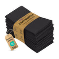 Ruvanti Cloth Napkins Set of 12, Cotton Enrich 18”x18” - Black