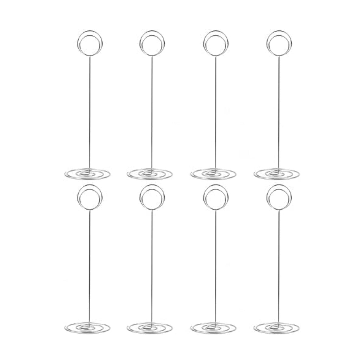 Radezon 20 Pack 8.75 inch Tall Table Number Holders Place Card Holder Table Picture Holder Wire Photo Holder Clips Picture Memo Note Photo Stand (Silver)
