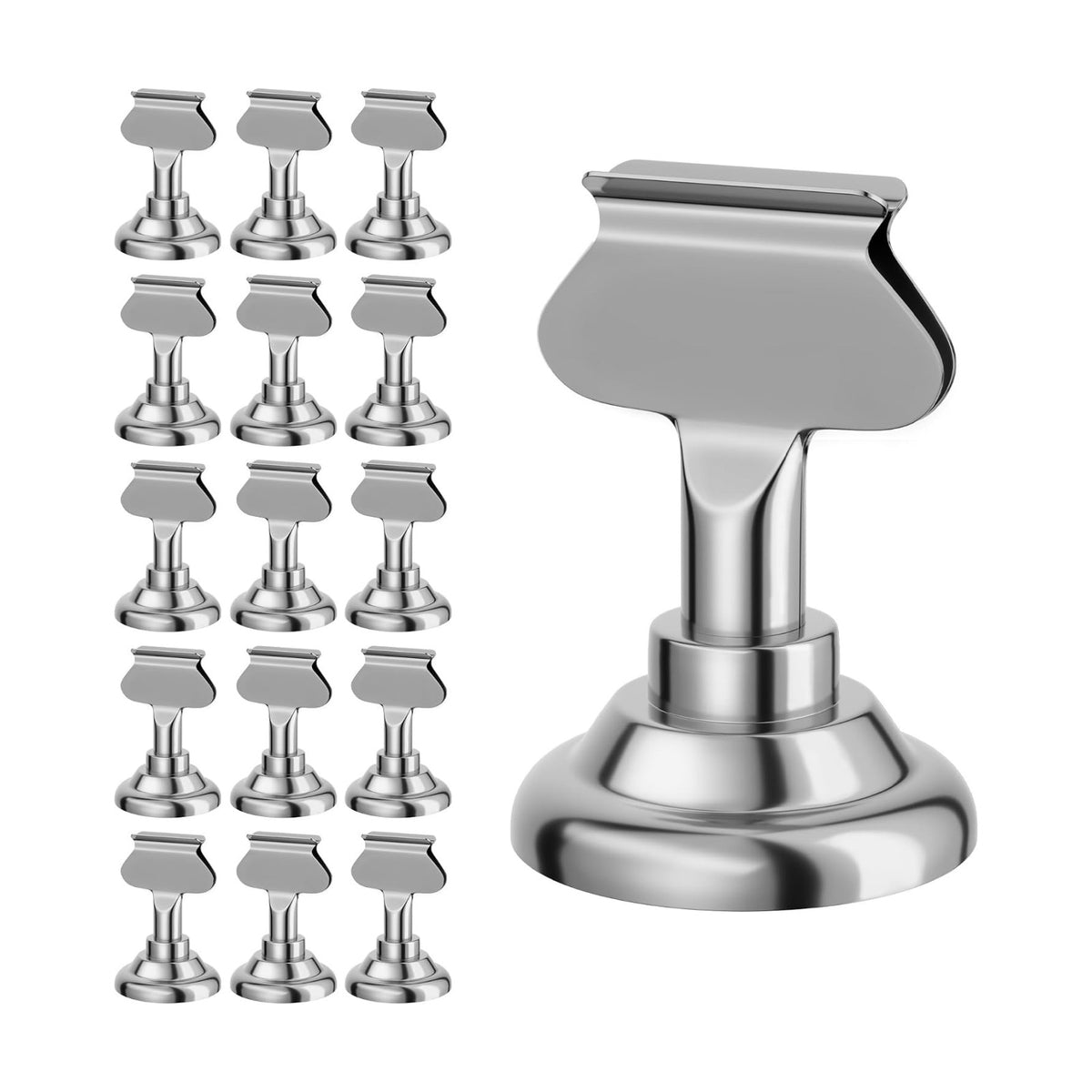 Urban Deco 16PK Table Number Holders Place Card Holders 1.7 Inch Table Card Holders Steel Card Holders for Photos, Food Signs, Memo Notes, Weddings, Restaurants, Birthdays(Silver)