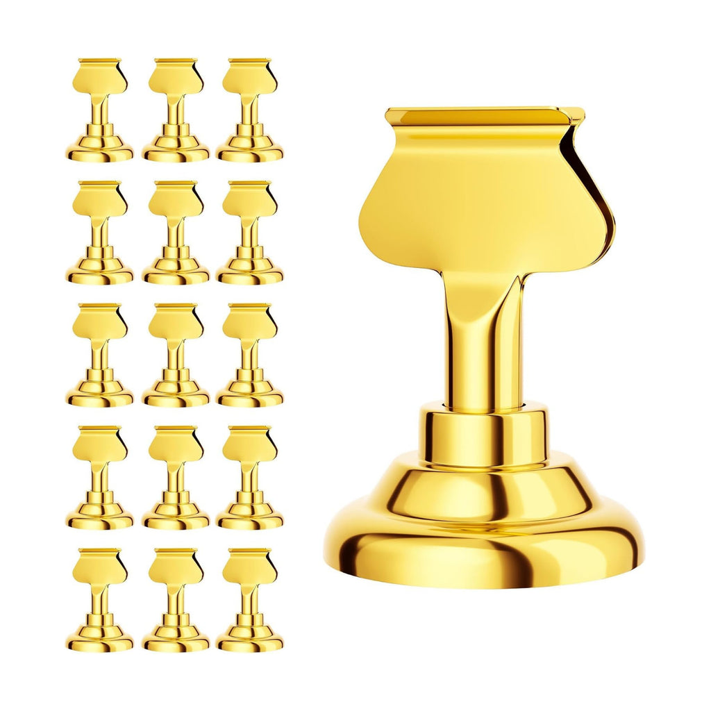 Urban Deco 16 Pieces Table Card Holder Place Card Holders 1.7 inches Gold Steel Card Holders for Photos, Food Signs, Memo Notes, Weddings, Restaurants, Birthdays. (Gold)