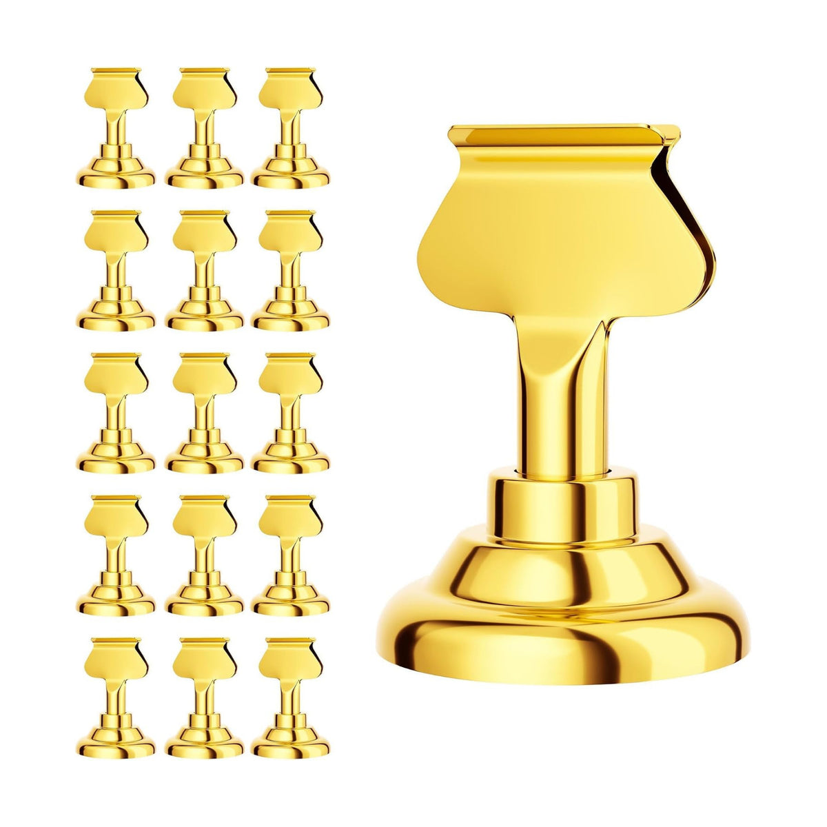 Urban Deco 16 Pieces Table Card Holder Place Card Holders 1.7 inches Gold Steel Card Holders for Photos, Food Signs, Memo Notes, Weddings, Restaurants, Birthdays. (Gold)