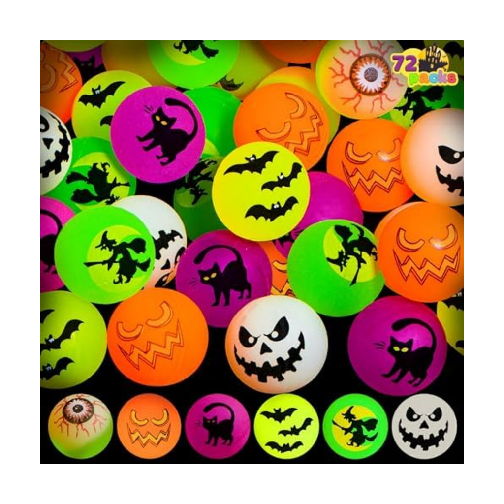 JOYIN 72 PCS Halloween Bouncy Balls, Glow in The Dark Bouncing Balls Eyeballs for Halloween Party favors Decorations, Halloween goodie bag fillers, Trick or Treating School Classroom Game Prizes