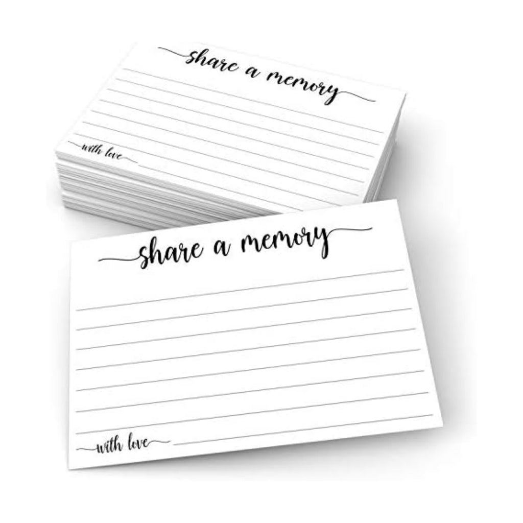 321Done Share a Memory Cards for Celebration of Life, 4x6, Set of 50, White