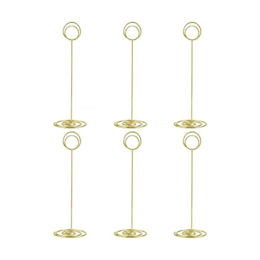 10 Pack 8.75 inch Tall Table Number Holders Place Card Holder Table Picture Holder Wire Photo Holder Clips Picture Memo Note Photo Stand (Gold)