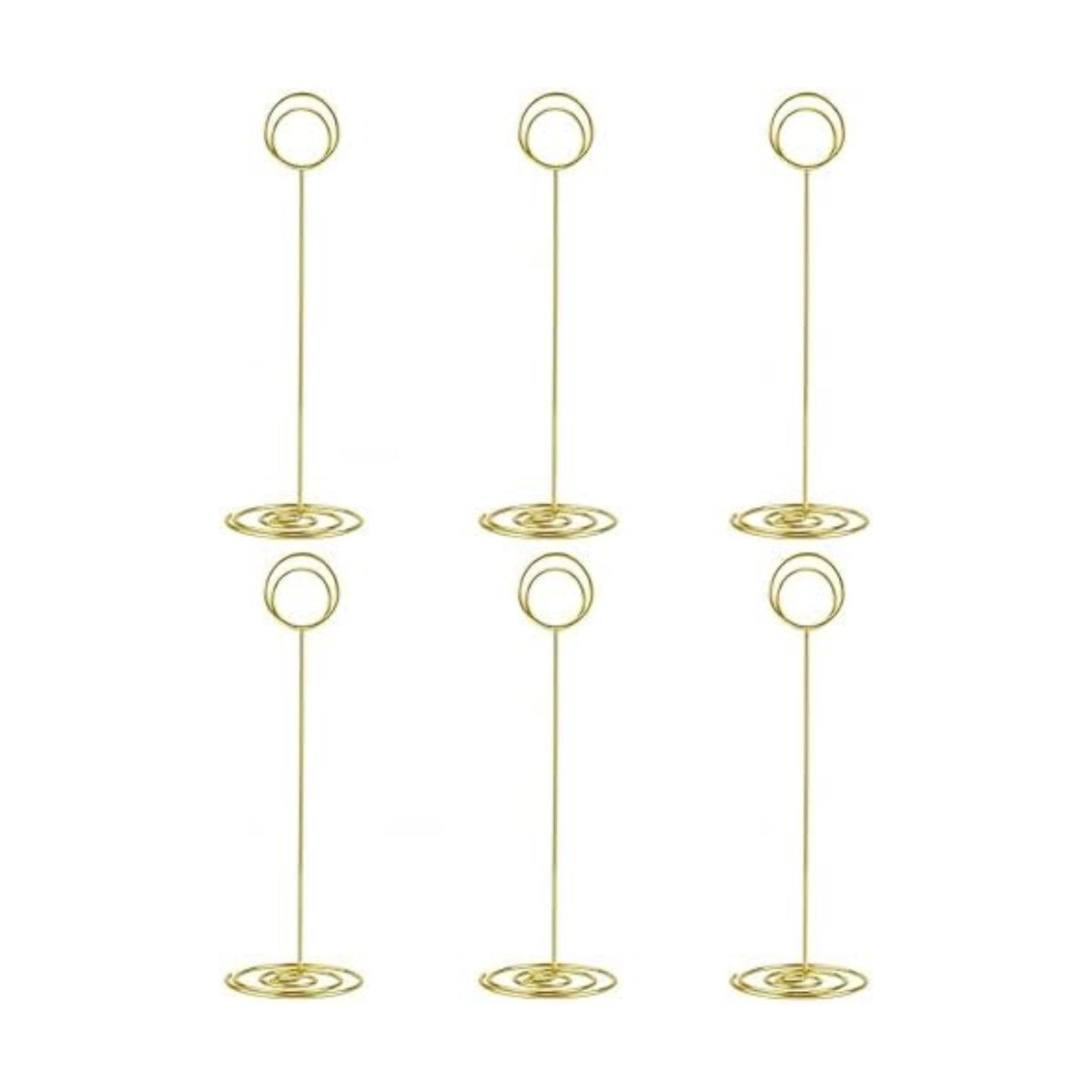 10 Pack 8.75 inch Tall Table Number Holders Place Card Holder Table Picture Holder Wire Photo Holder Clips Picture Memo Note Photo Stand (Gold)