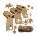 150 Pcs Christmas Tags,Xmas Tree Snowflake Reindeer Brown Kraft Paper Gift Wrap Tags with Jute String